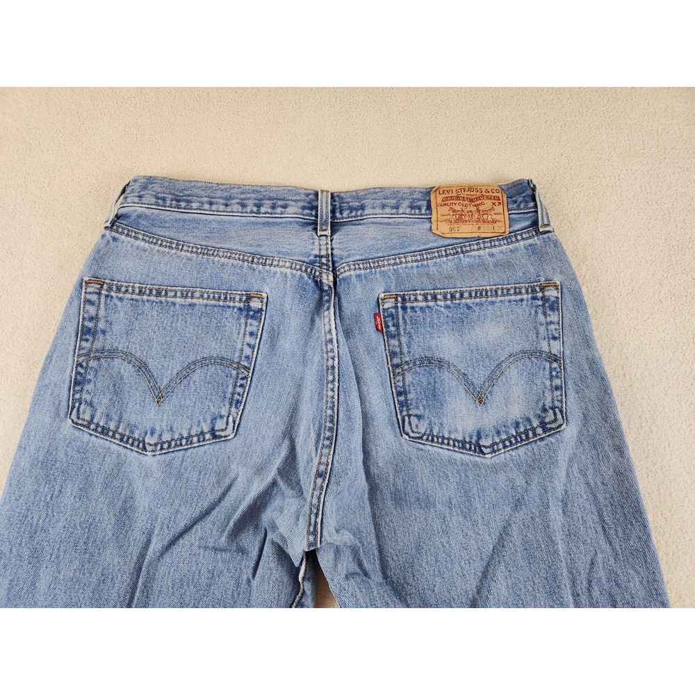 VTG Men's Levis 501 Buttonfly Blue Jeans Tag Size 36x30 Distressed - Picture 4 of 11